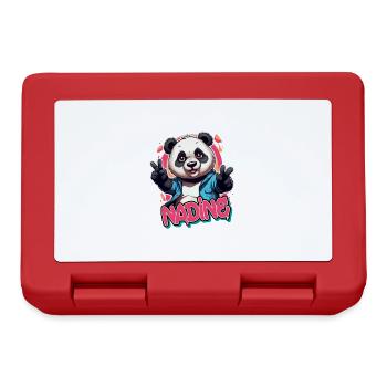 NADINE - Beautiful Girl Name with Cool Panda - Lunchbox - red - Front