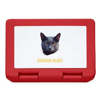 Chat bleu russe Russisch Blau Katze - Boîte à goûter - rouge - Devant