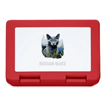 Chat bleu russe Russisch Blau Katze - Boîte à goûter - rouge - Devant