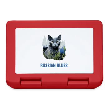Chat bleu russe Russisch Blau Katze - Boîte à goûter - rouge - Devant
