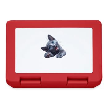 Chat bleu russe Russisch Blau Katze - Boîte à goûter - rouge - Devant