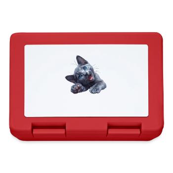 Chat bleu russe Russisch Blau Katze - Boîte à goûter - rouge - Devant