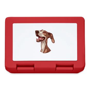Cadeau d’Azawakh | Illustration de dessin animé - Boîte à goûter - rouge - Devant