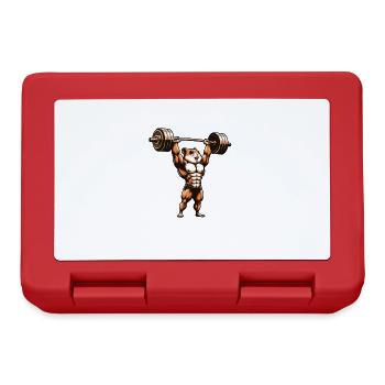 Hamsters Lifting Weights: Cartoon Workout - Lunchbox - red - Front