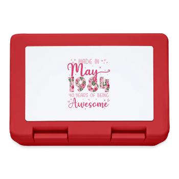 May 1984 40th Anniversary Gift for Wife - Lunchbox - red - Front