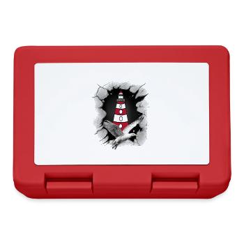 Seagull Lighthouse Maritime Lighthouses Seagulls - Lunchbox - red - Front