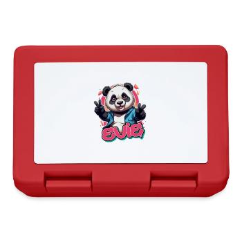 EVIE - Beau nom de fille avec Cool Panda - Boîte à goûter - rouge - Devant