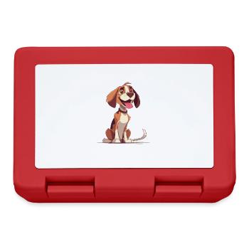 Beagle | Cartoon Artwork - Brotdose - Rot - Vorne