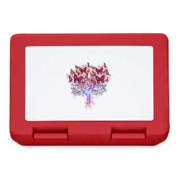 arbre, printemps, insectes, papillons, nature - Boîte à goûter - rouge - Devant