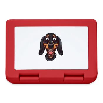 Chien de blaireau | Illustration de dessin animé - Boîte à goûter - rouge - Devant