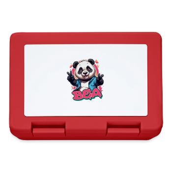 BEA - Beautiful Girl Name with Cool Panda - Lunchbox - red - Front