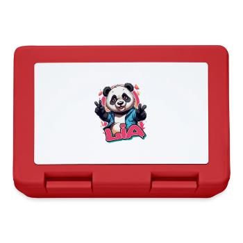 LIA - Schöner Mädchen Name mit coolem Panda - Brotdose - Rot - Vorne