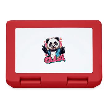ELLA - Schöner Mädchen Name mit coolem Panda - Brotdose - Rot - Vorne