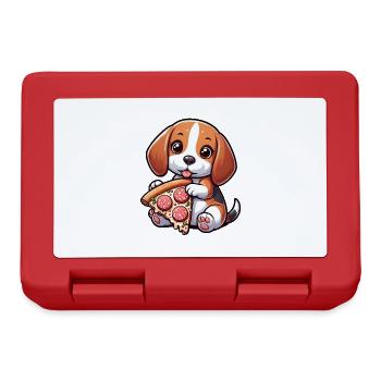 Beagle Dog Salami Pizza Indulgence - Lunchbox - red - Front
