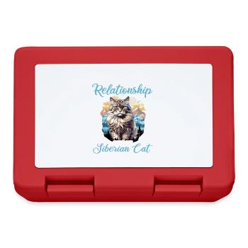 Siberian Cat Sibirische Katze - Lunchbox - red - Front