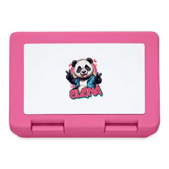 ELENA - Beautiful Girl Name with Cool Panda - Lunchbox - pink - Front