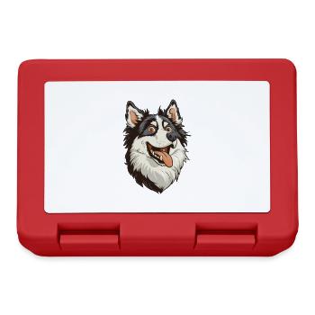 Grönlandhund | Greenland Dog | Cartoon Artwork - Brotdose - Rot - Vorne