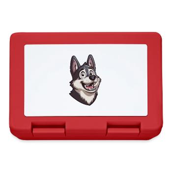 Jämthund Swedish Elkhound Cartoon Artwork - Lunchbox - red - Front