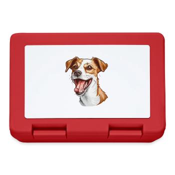 Jack Russel Terrier | Cartoon Artwork - Brotdose - Rot - Vorne