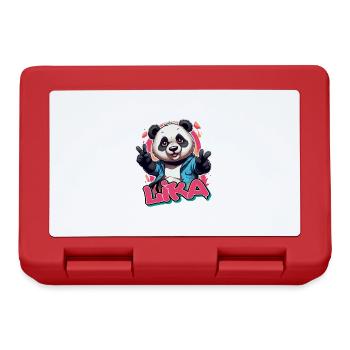 LIKA - Beautiful Girl Name with Cool Panda - Lunchbox - red - Front