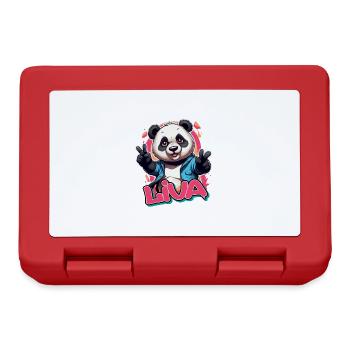 LIVA - Beautiful girl name with cool panda - Lunchbox - red - Front