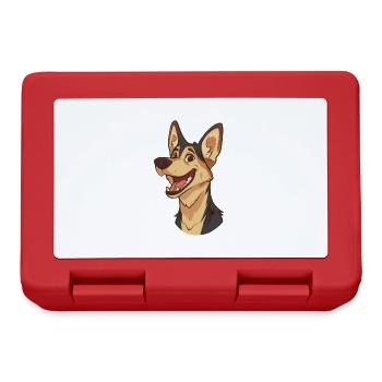 Chien de Canaan | Chien de Canaan | Illustration de dessin animé - Boîte à goûter - rouge - Devant