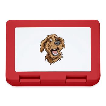 Labradoodle | Cartoon Artwork - Brotdose - Rot - Vorne