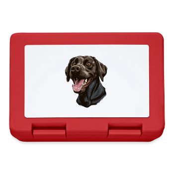 Labrador Retriever | Cartoon Artwork - Lunchbox - red - Front