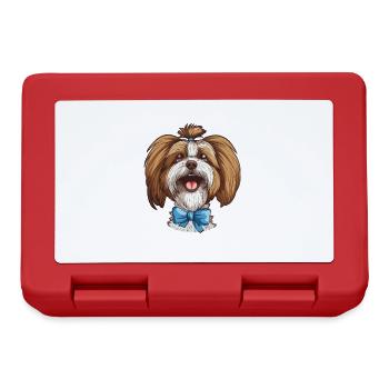 Lhasa Apso | Cartoon Artwork - Brotdose - Rot - Vorne