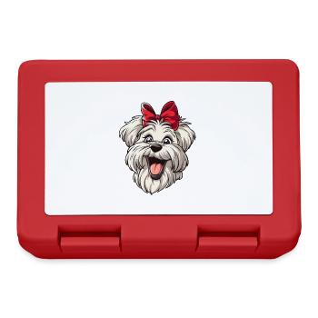 Maltese | Maltese | Cartoon Artwork - Lunchbox - red - Front