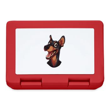 Pinscher | German Pinscher | Cartoon Artwork - Lunchbox - red - Front