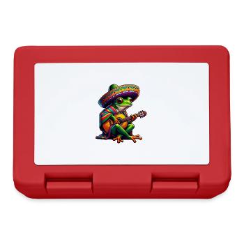 Cinco de Mayo Frog Mariachi Guitar - Lunchbox - red - Front