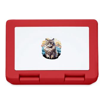 Siberian Cat Sibirische Katze - Brotdose - Rot - Vorne