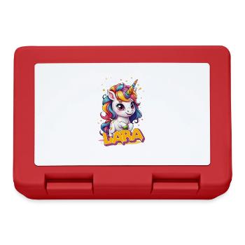 LARA - Beautiful girl name with cute unicorn - Lunchbox - red - Front