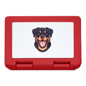 Rottweiler | Cartoon Artwork - Brotdose - Rot - Vorne