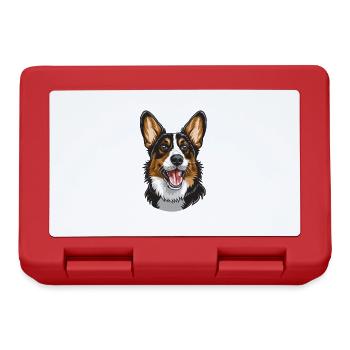 Welsh Corgi Cardigan | Cartoon Artwork - Lunchbox - red - Front