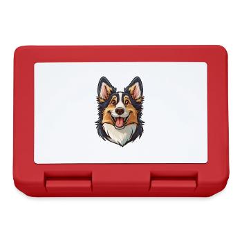 Corgi gallois Pembroke | Illustration de dessin animé - Boîte à goûter - rouge - Devant