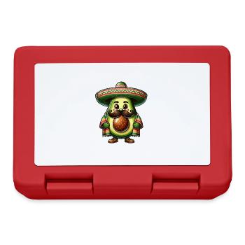 Avocat Cinco de Mayo avec moustache - Boîte à goûter - rouge - Devant