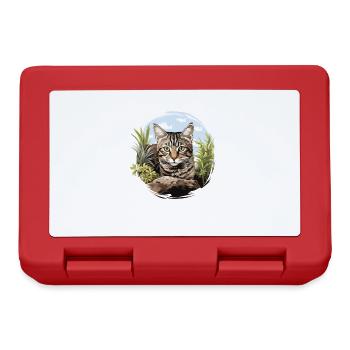 Tabby Kitten Tabby Cat - Lunchbox - red - Front
