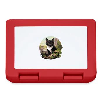 Tuxedo Chaton Tuxedo Cat - Boîte à goûter - rouge - Devant