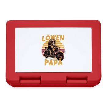 Löwenpapa für Papa und Kinder Löwe Motorrad - Brotdose - Rot - Vorne
