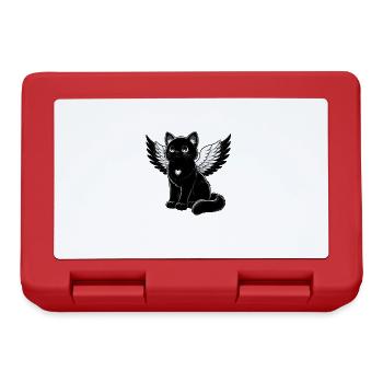 Black Cat Angel Wings Gothic Style - Lunchbox - red - Front