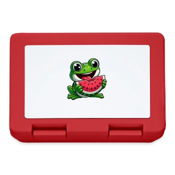 Frosch Mit Wassermelone Fruchtig Lustig - Brotdose - Rot - Vorne
