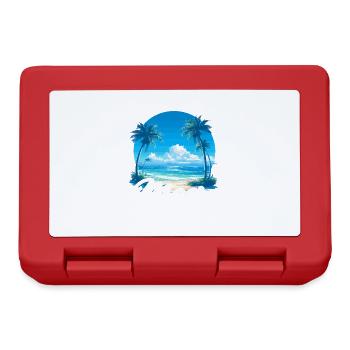 La mer part toujours en vacances - Boîte à goûter - rouge - Devant