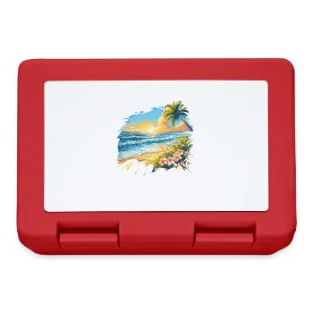 La mer part toujours en vacances - Boîte à goûter - rouge - Devant