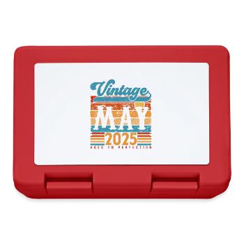 Mai 2025, Cadeau Anniversaire Vintage mai 2025. - Boîte à goûter - rouge - Devant