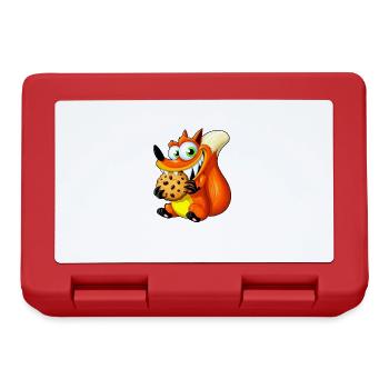 Cute Red Fox with Cookie - Lunchbox - red - Front