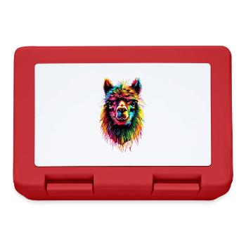 Alpaka Pop Art Bunte Farben Lama Regenbogen Alpaka - Brotdose - Rot - Vorne
