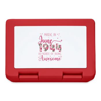 Juin 1944 Cadeau Anniversaire 80 Ans Pour Femme - Boîte à goûter - rouge - Devant