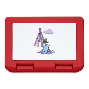 Frog Frogs Hippie Teepee Meditation Meditation - Lunchbox - red - Front